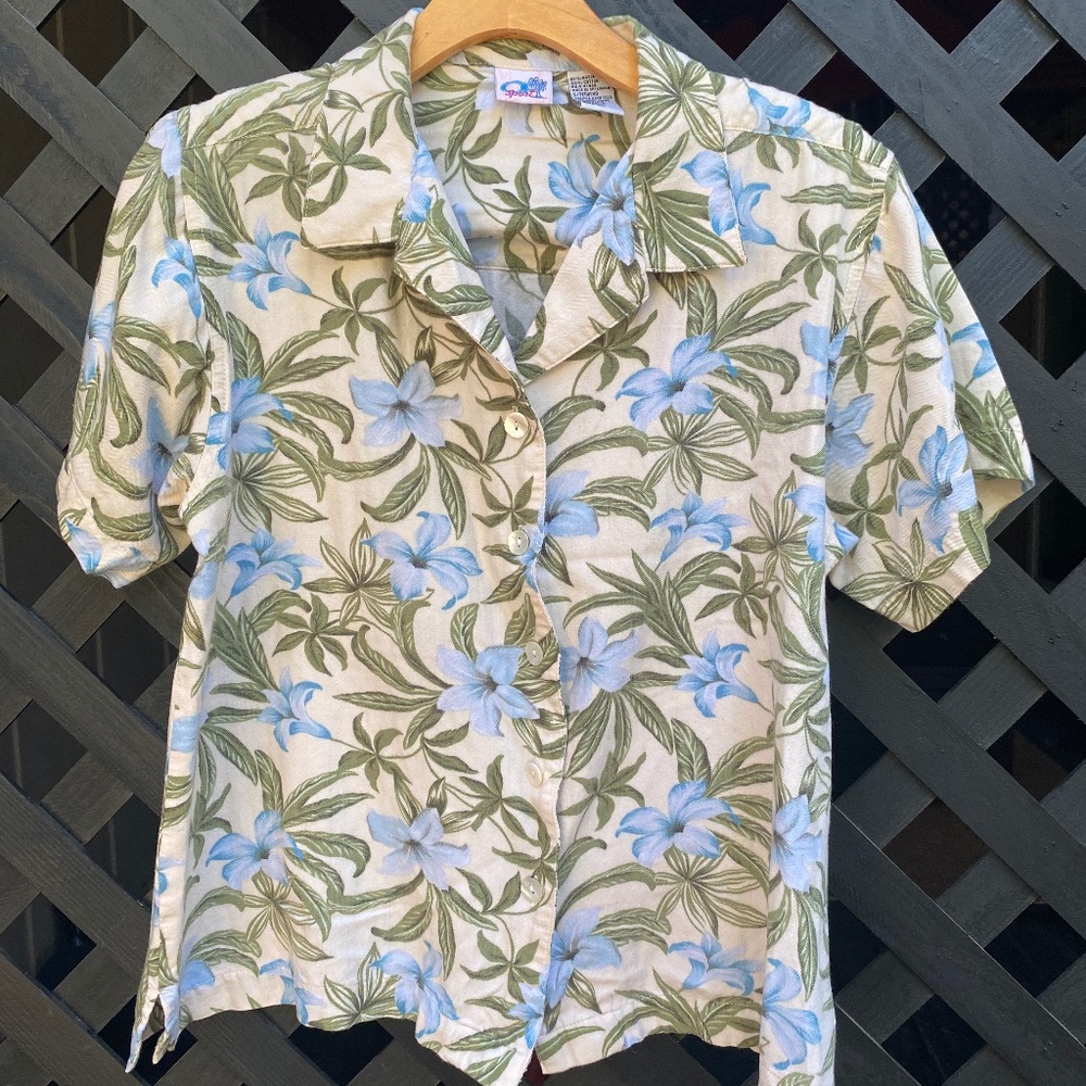 Vintage OP Sport Hawaiian floral print button up shirt